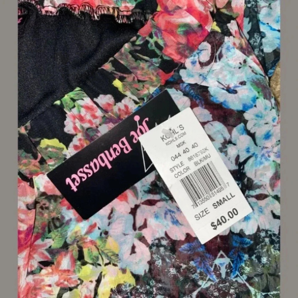 Joe B by Benbasset asymmetrical floral skirt sheer lined elastic waist 🦋 - Picture 5 of 5